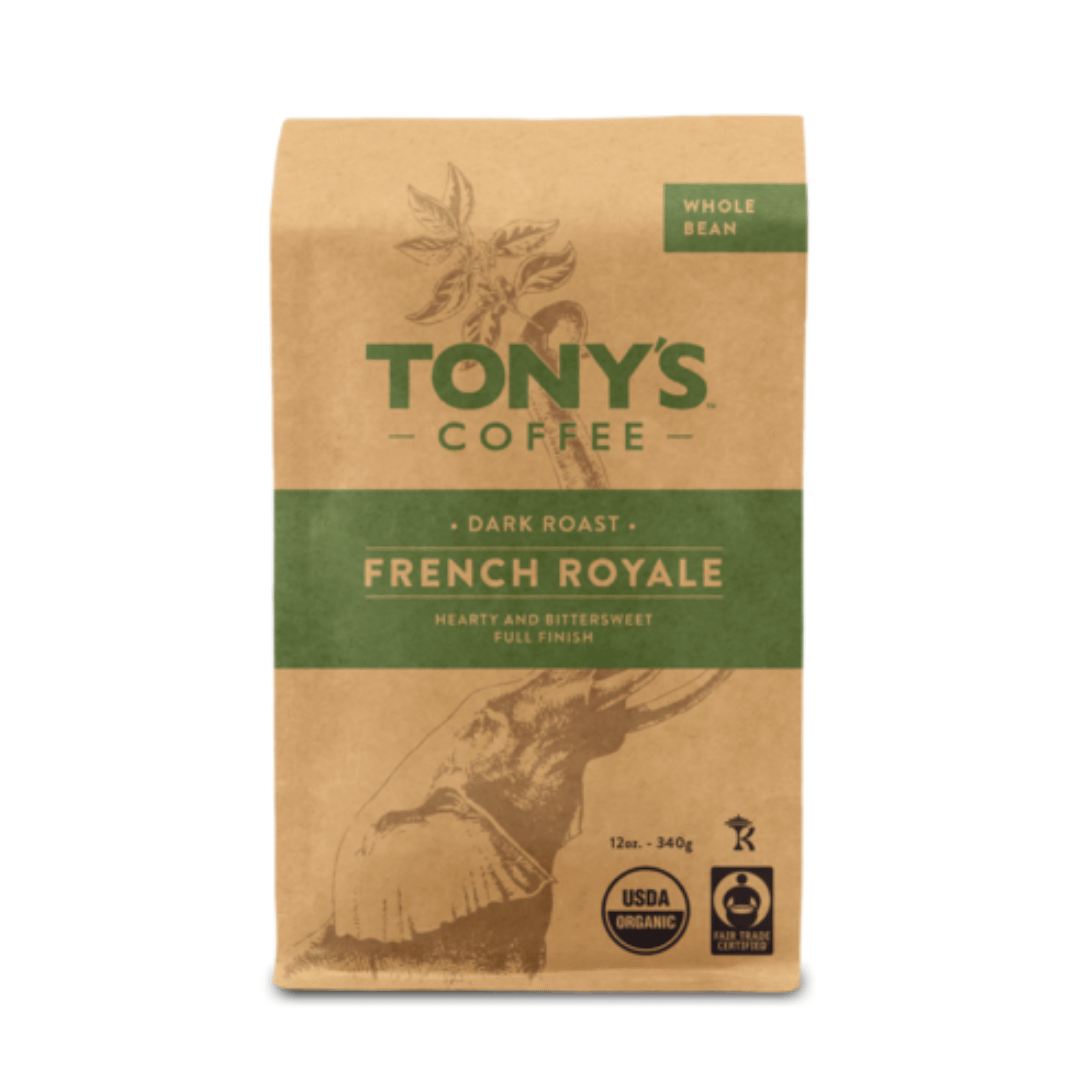 Bag of Tony's coffee French Royale flavor