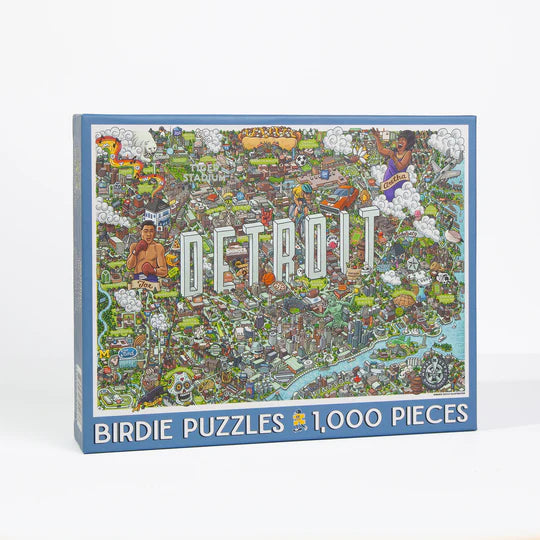 Box of city puzzle of Detroit