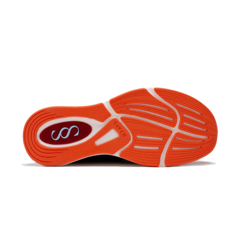 Orange soles with S shaped logo