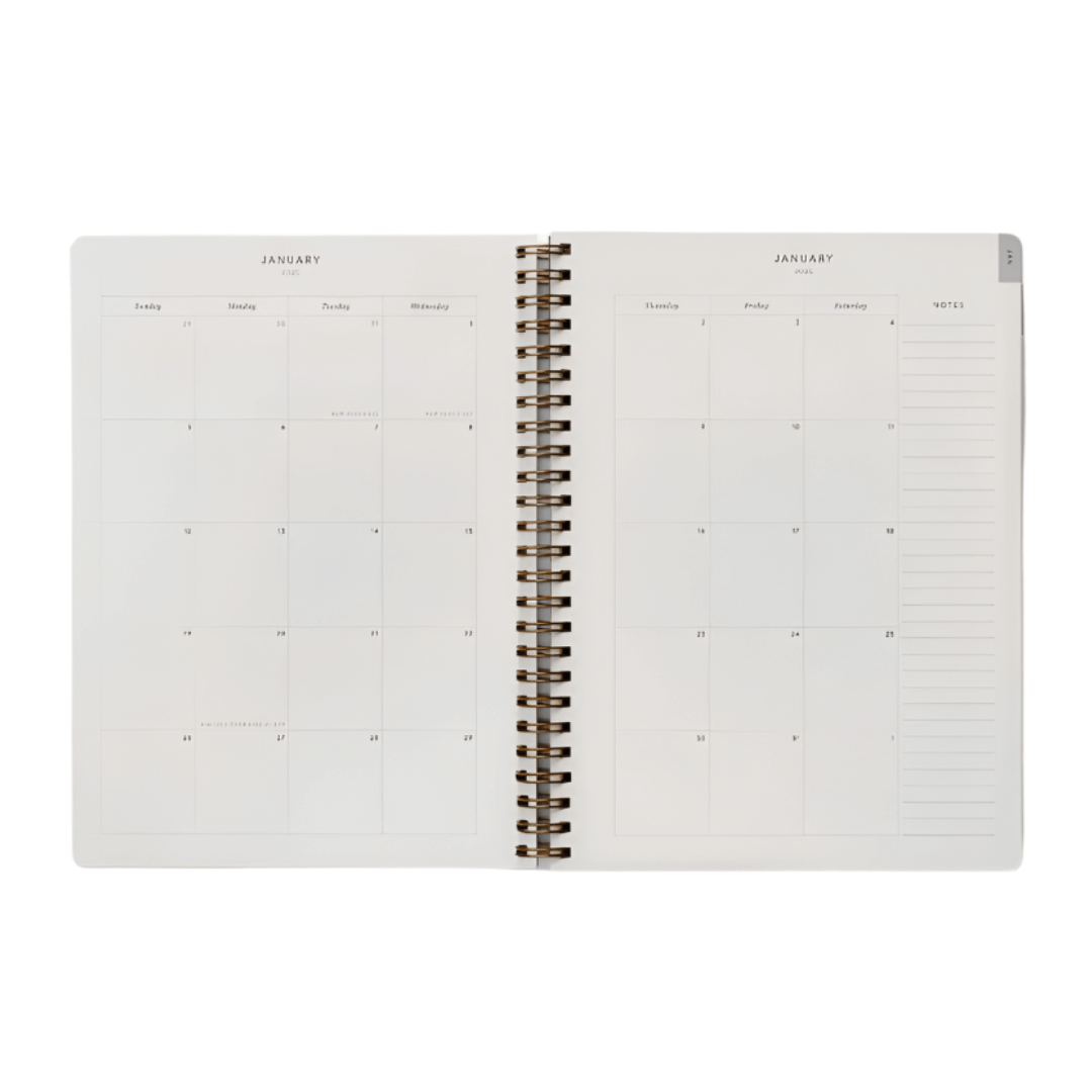 month view of January with notes column