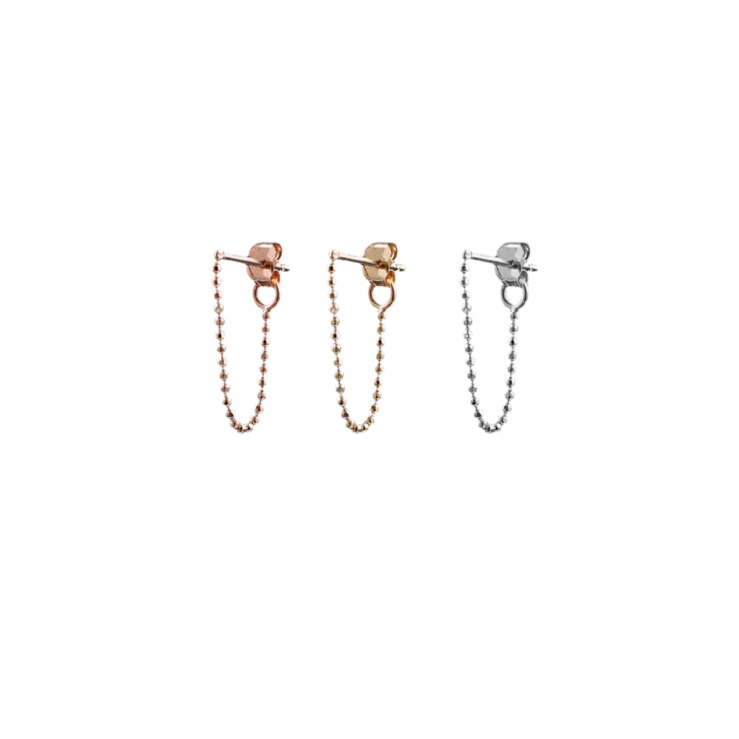 variety of gold chain earrings
