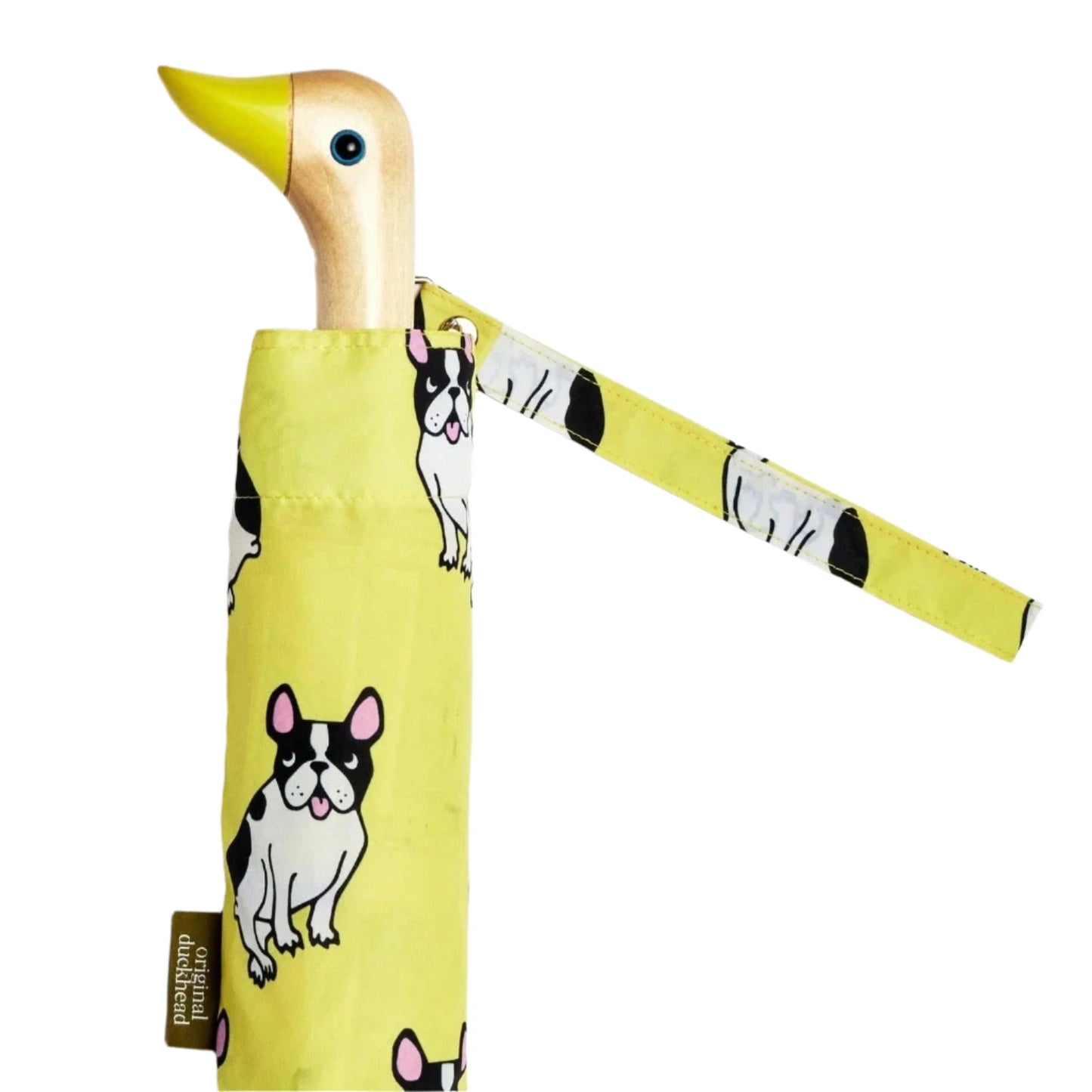 Duckhead umbrella closed with French Bulldog print