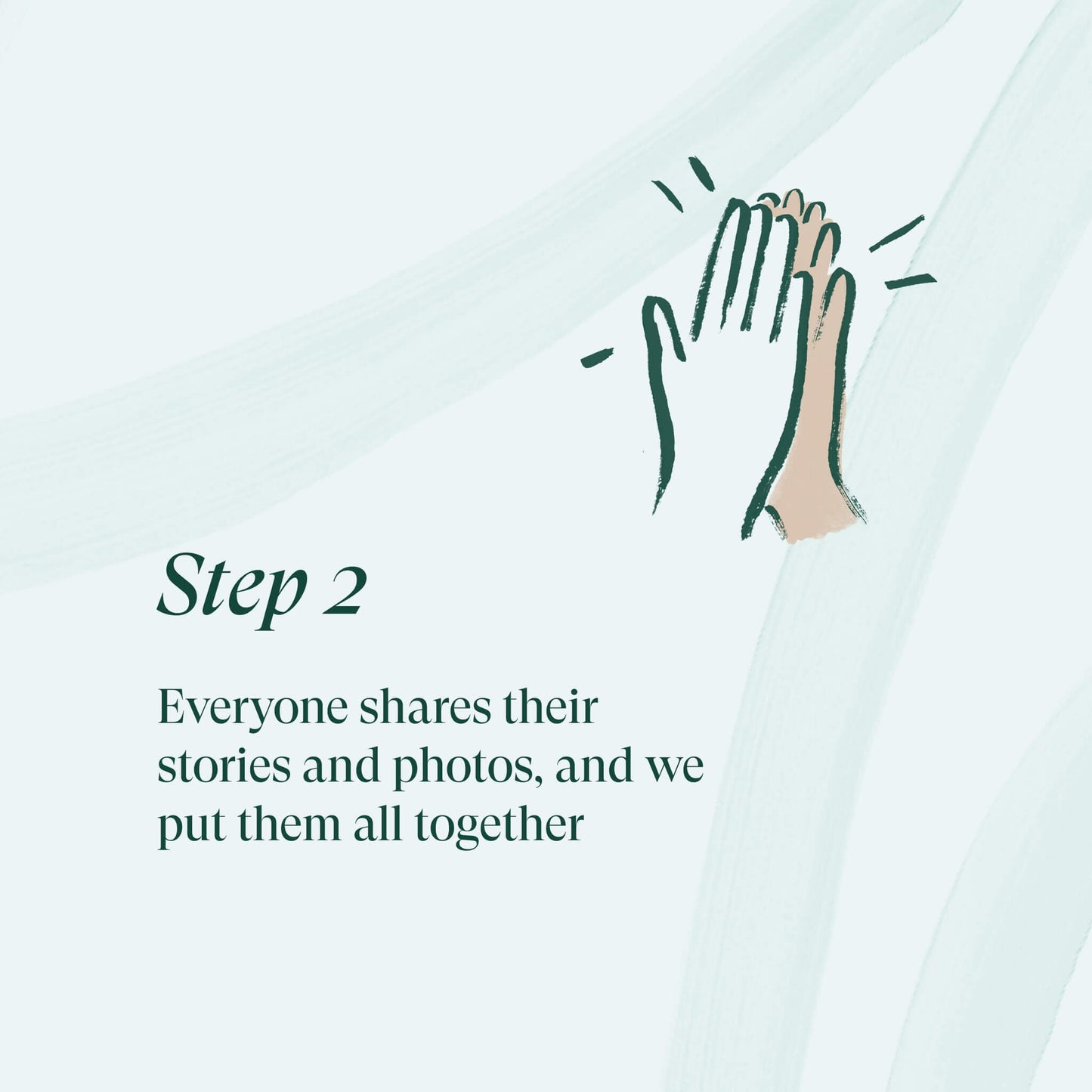 STEP 2 - Everyone shares their stories and photos, and we put them all together