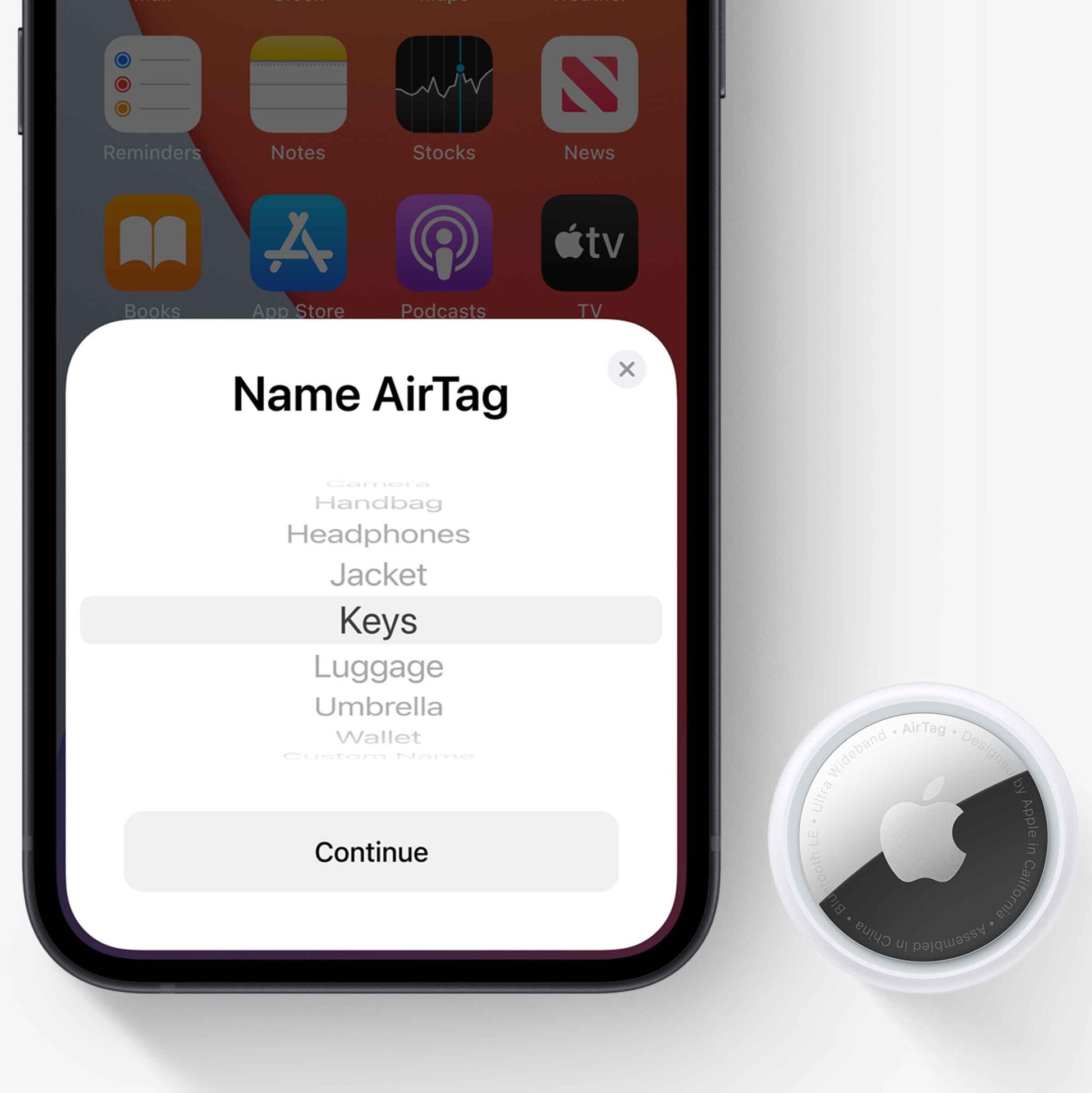 apple air tag setup page