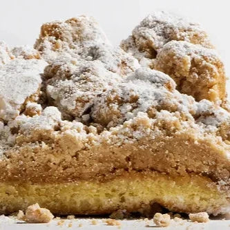 crumb cake with heavy topping