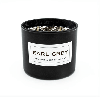 candle scented with topped with earl grey