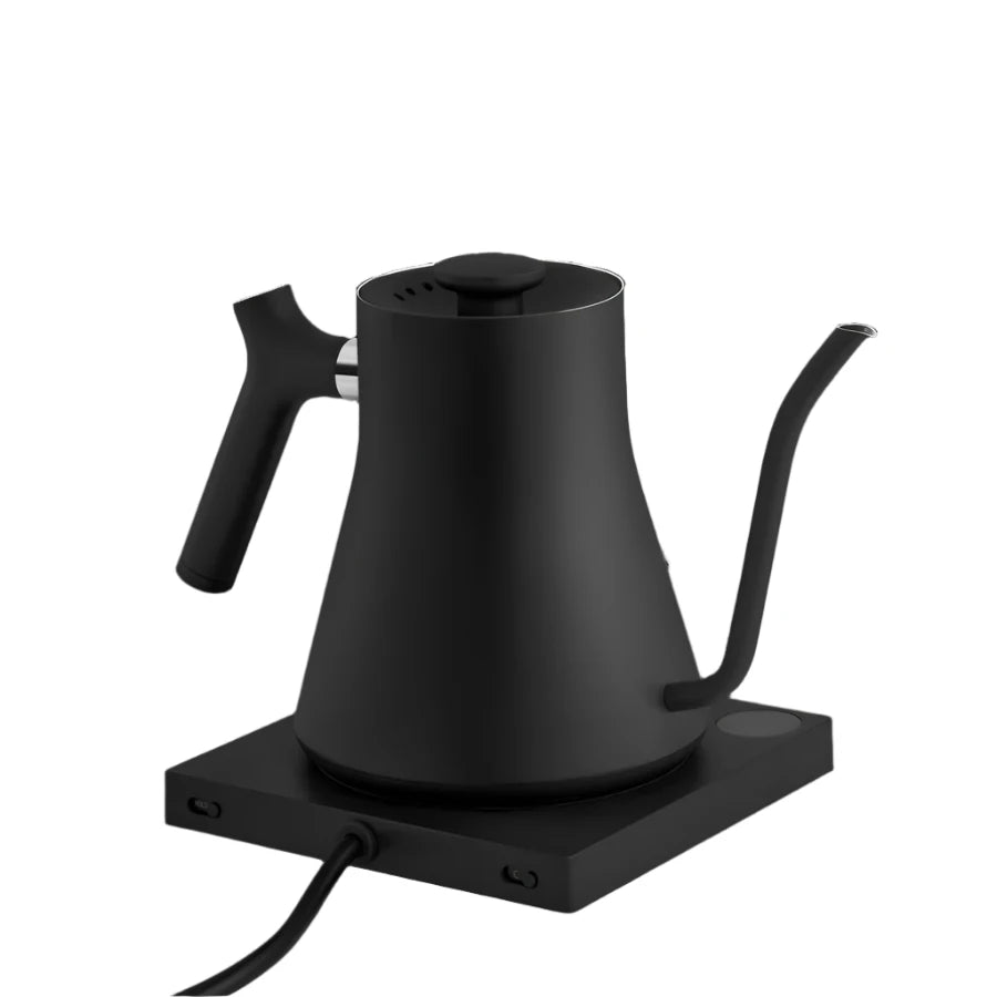 electric tea kettle black with neck that makes for a long slow pour