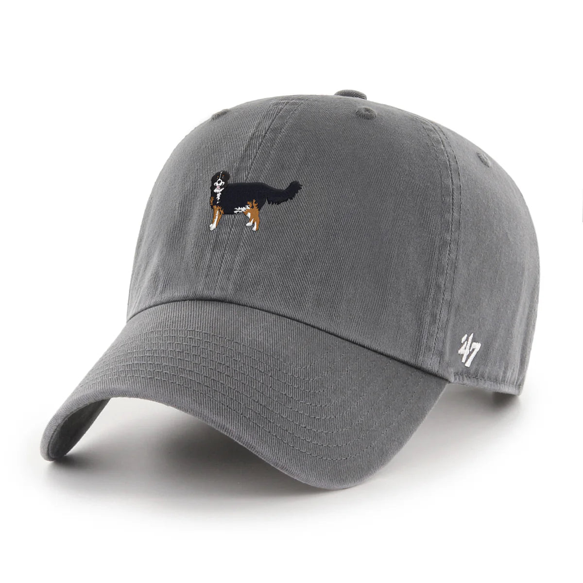 bernese mountain dog embroidered on gray hat