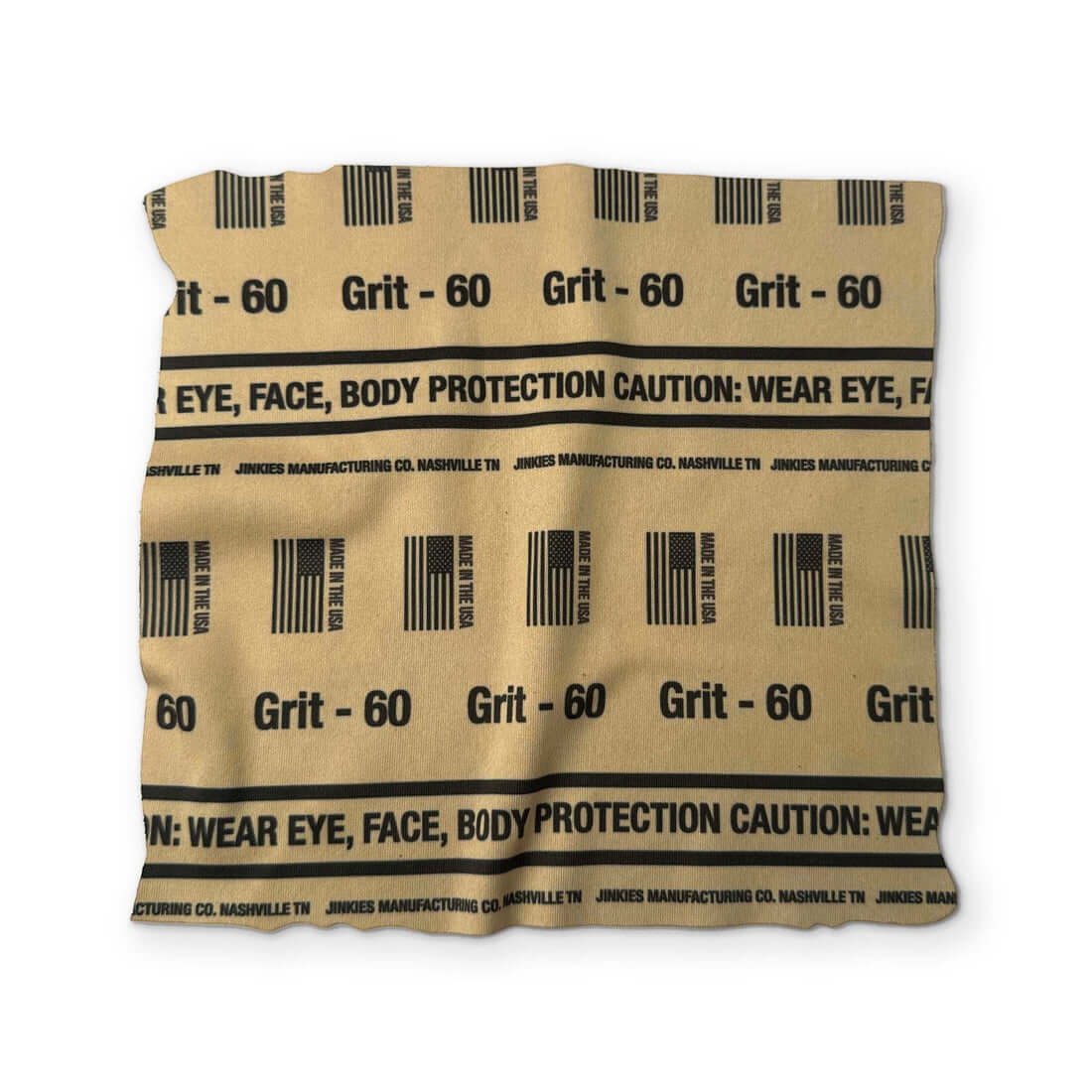 microfiber cloth that looks like sandpaper grit 60 written along back