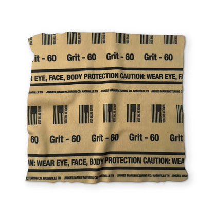 microfiber cloth that looks like sandpaper grit 60 written along back