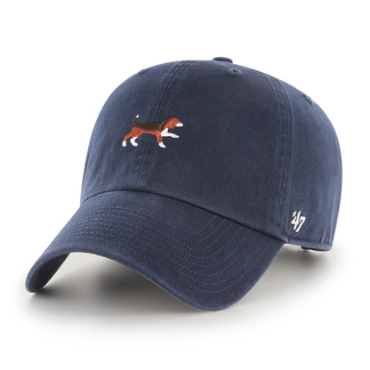 beagle dog embroidered on navy hat