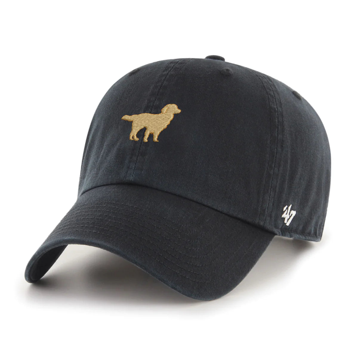 golden retriever embroidered on navy hat