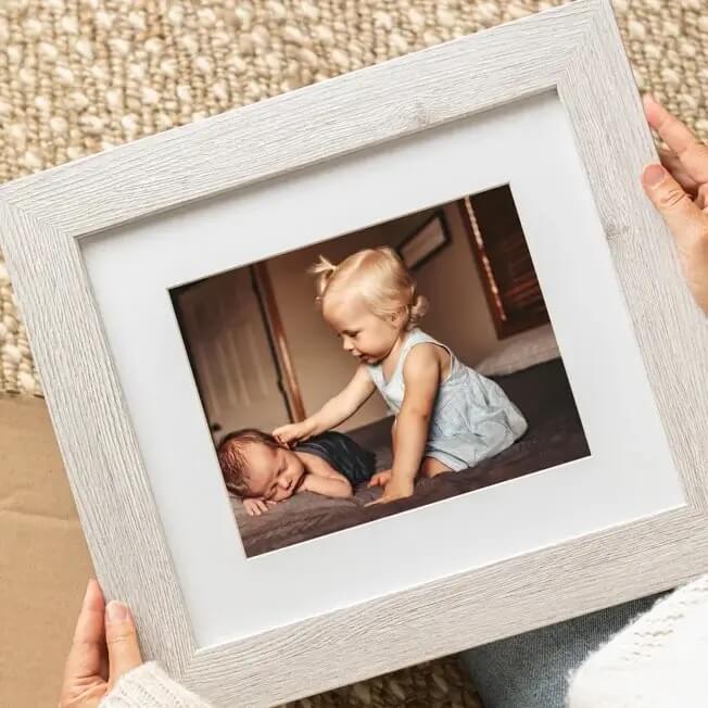 wooden frame photo of children