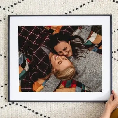 two women together in framed photo