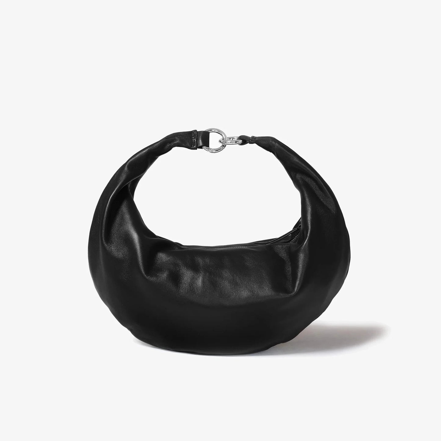 black leather with silver hardware