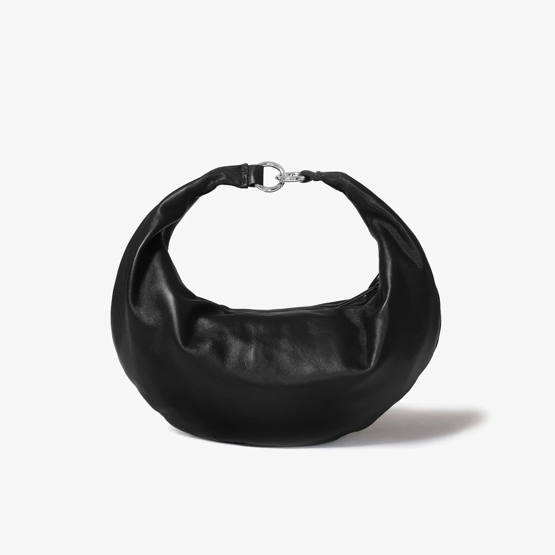black leather with silver hardware