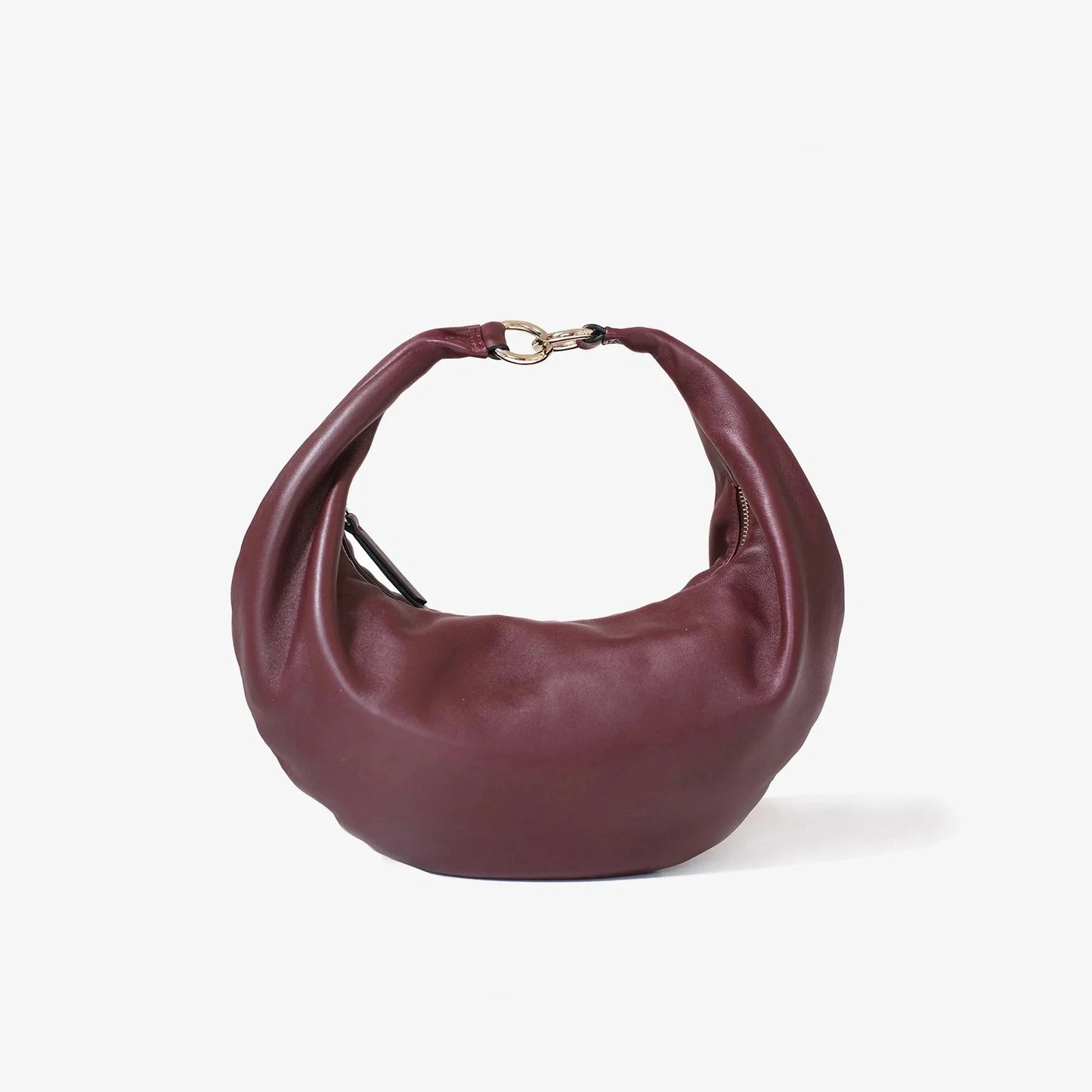 leather bag burgundy with gold hardware