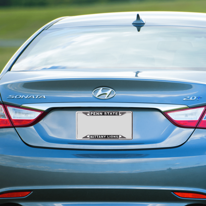 penn state nittany lion plate on blue car