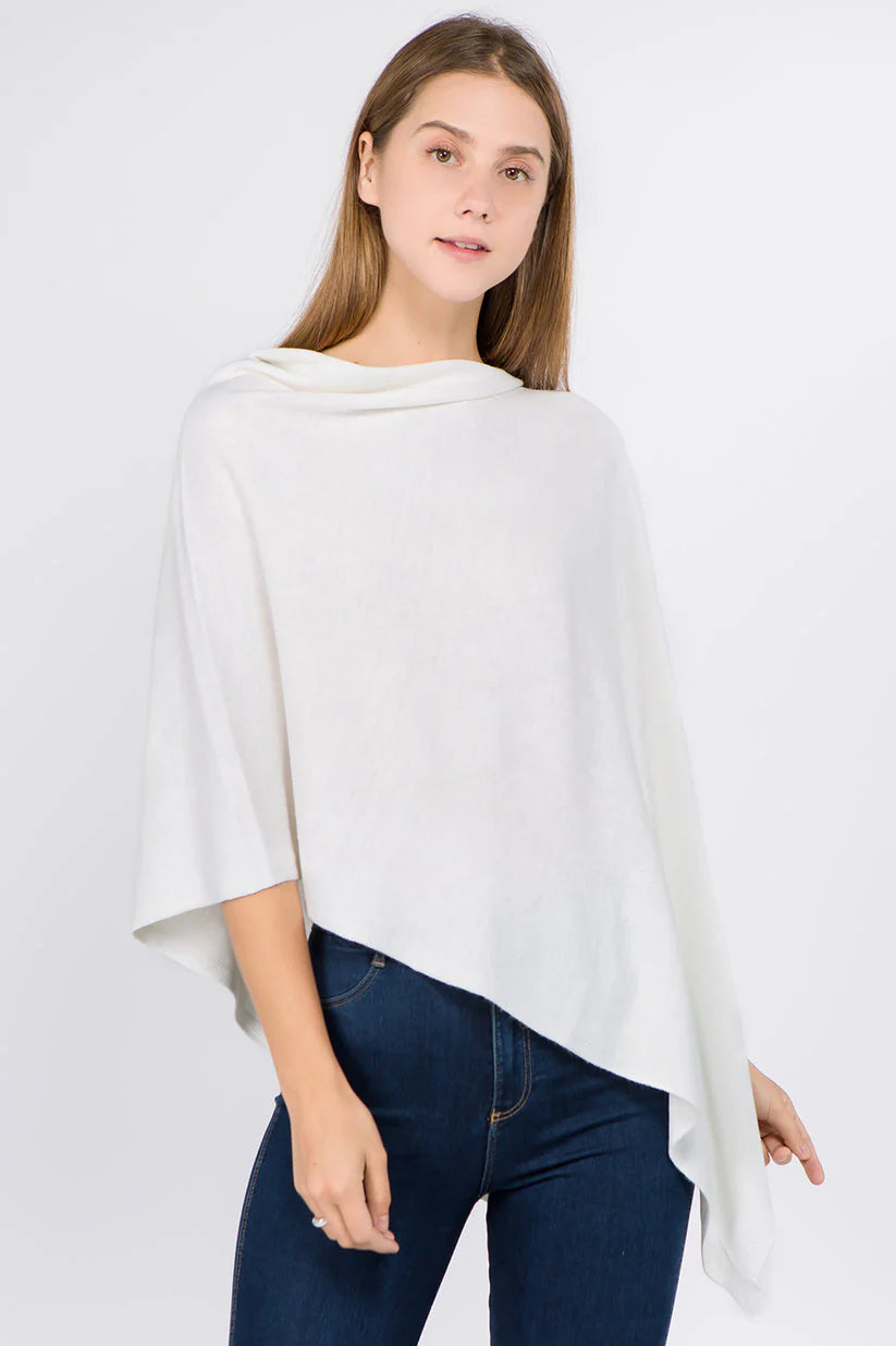 White poncho on model