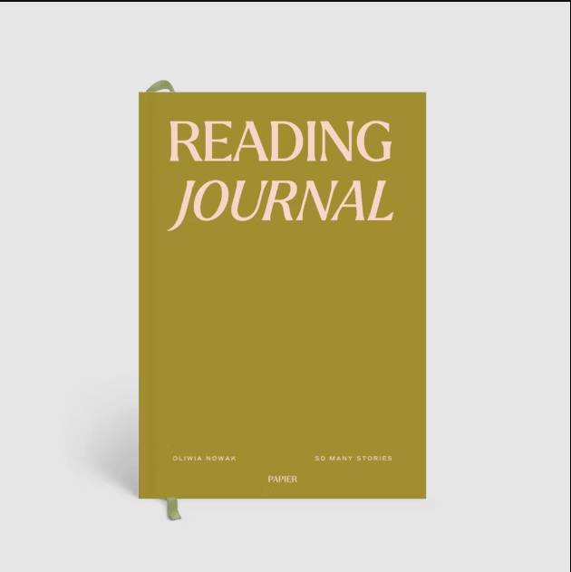 green book cover that says reading journal