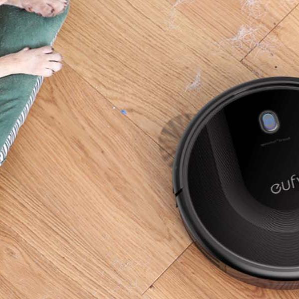 vacuum cleaning dog hair with dog paws visible